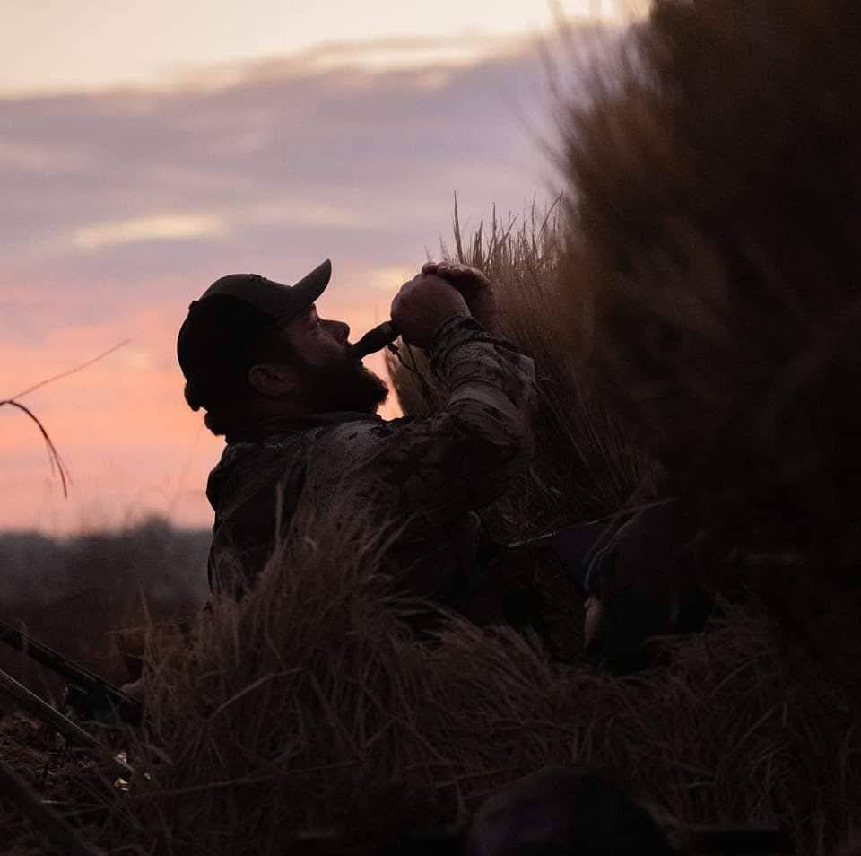 Jonathon Goins calling ducks at dawn in Stuttgart, Arkansas — Jonboy's Duck Club